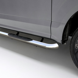 3" Round Polished Stainless Side Bars, Select Ford Bronco, F-150