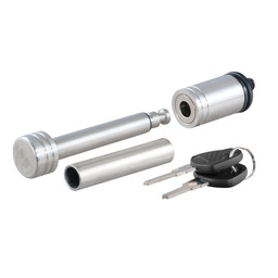 Curt 1/2" Hitch Lock with 5/8" Adapter (1-1/4" or 2" Receiver, Barbell, Stainless) - 53517