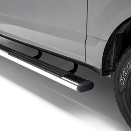 6" x 85" Polished Stainless Oval Side Bars, Select Nissan Titan, XD, Armada