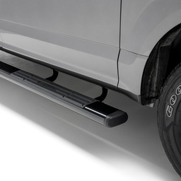 6" x 91" Black Aluminum Oval Side Bars, Select Ford F-250, F-350, F-450, F-550