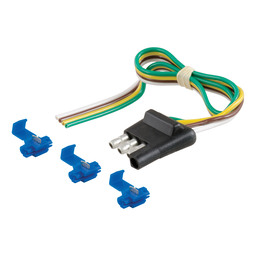 4-Way Flat Connector Plug with 12" Wires and Hardware (Trailer Side, Packaged)