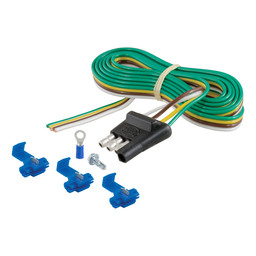 Curt 4-Way Flat Connector Plug with 48" Wires & Hardware (Trailer Side, Packaged) - 58349