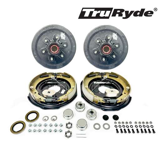 6-5.5" Bolt Circle 5,200 lbs. TruRyde®  Pre-Greased Trailer Axle Self-Adjusting Electric Brake Kit - PGBK13ELEAUTO-TRP