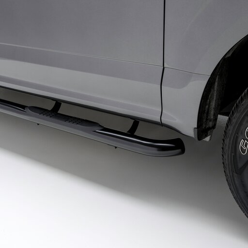 3" Round Black Stainless Side Bars, Select Chevrolet Colorado, GMC Canyon