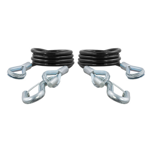 Curt 43-7/8" Safety Cables with 2 Snap Hooks (3,500 lbs, Vinyl-Coated, 2-Pack) - 80136