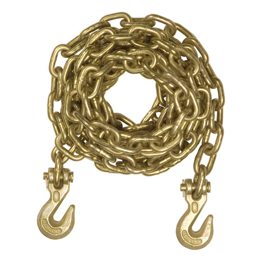 Curt 16' Transport Binder Safety Chain with 2 Clevis Hooks (18,800 lbs, Yellow Zinc) - 80306