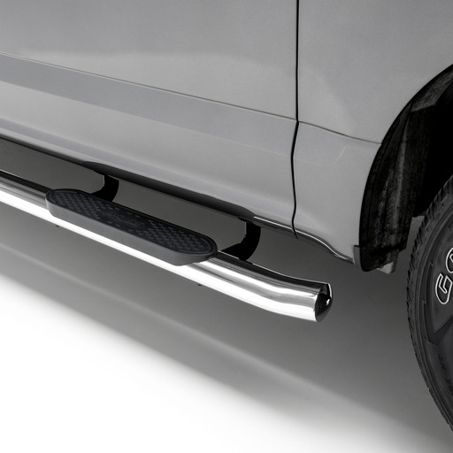 4" Polished Stainless Oval Side Bars, Select Silverado, Sierra 1500, 2500, 3500